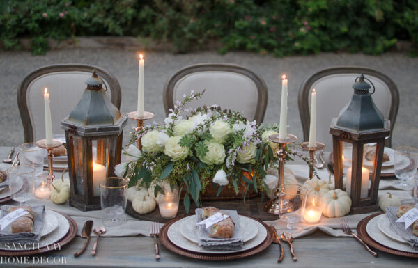 A Neutral and Rustic Thanksgiving Table Setting - Sanctuary Home Decor