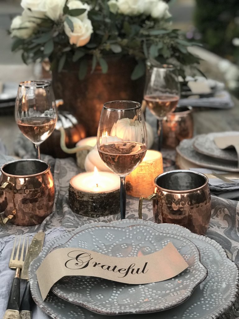 Fall Tablescape with Copper Accents + FREE PRINTABLE!