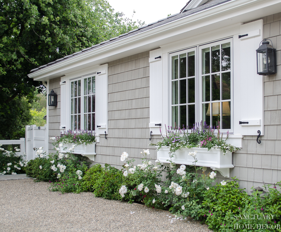 How Window Shutters And Planter Boxes Transformed The Exterior Of My House Sanctuary Home Decor - What Color Should I Paint My Shutters On A White House