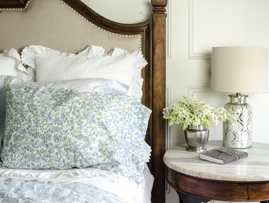 Bed styled 3 different ways without a complete makeover