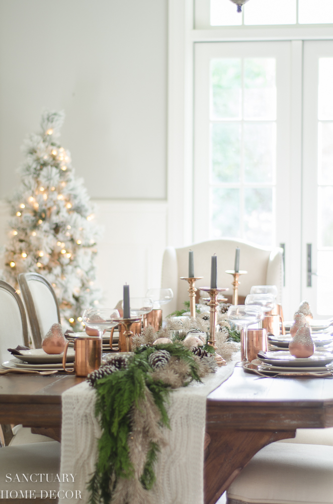 An Easy Christmas Centerpiece for a Long Table - Sanctuary Home Decor