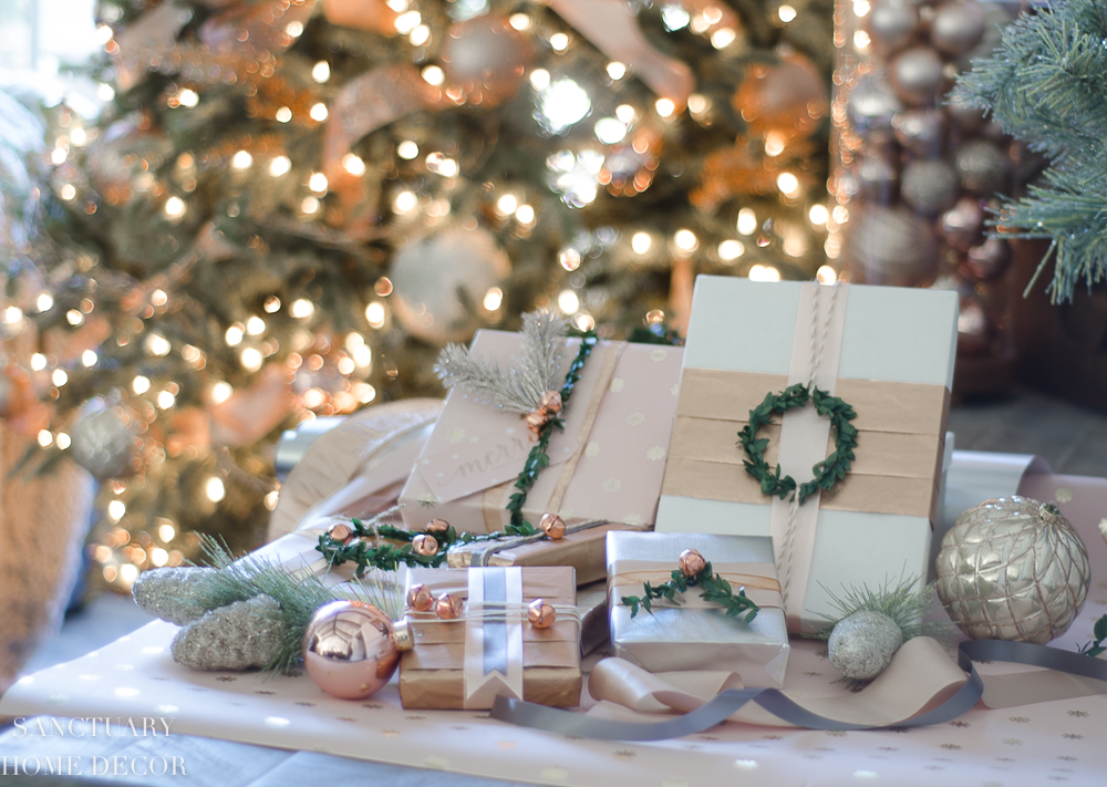 Festive Christmas Wrapping Paper W/ Double Adhesive Tape, Rope