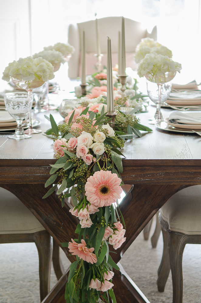 Whimsical Pink And White Table Setting, White Table Settings