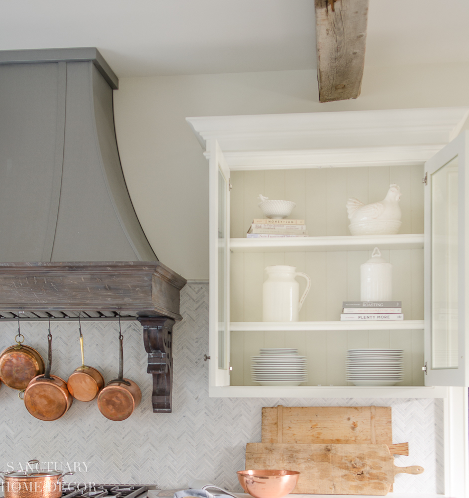 Farmhouse Kitchen // Adding A Shelf Below Our Upper Cabinets (+