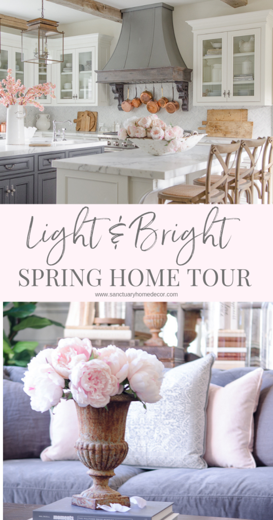 Light and Bright Spring Home Tour with blush pink and white accent colors.