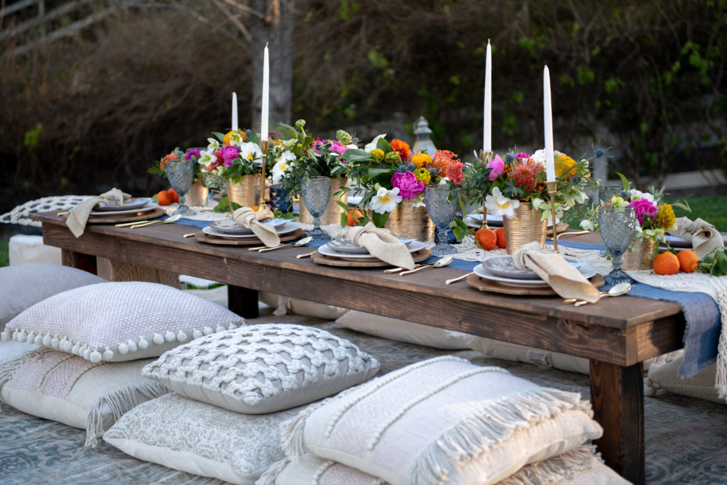 Boho outdoor dining table hot sale