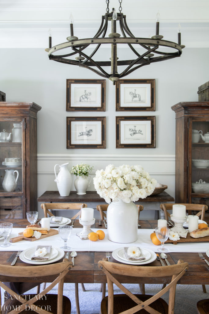 A Fresh White Farmhouse Table Setting