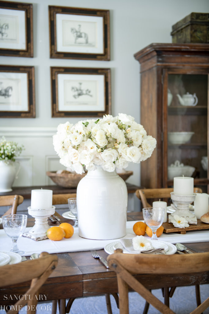 Summer Dining Room Update: A Fresh White Table Setting