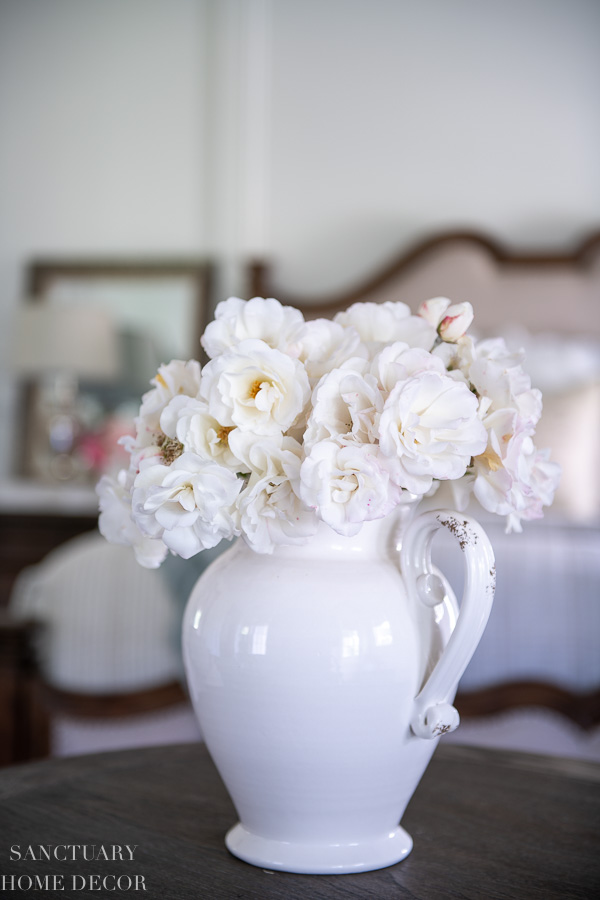 White garden roses