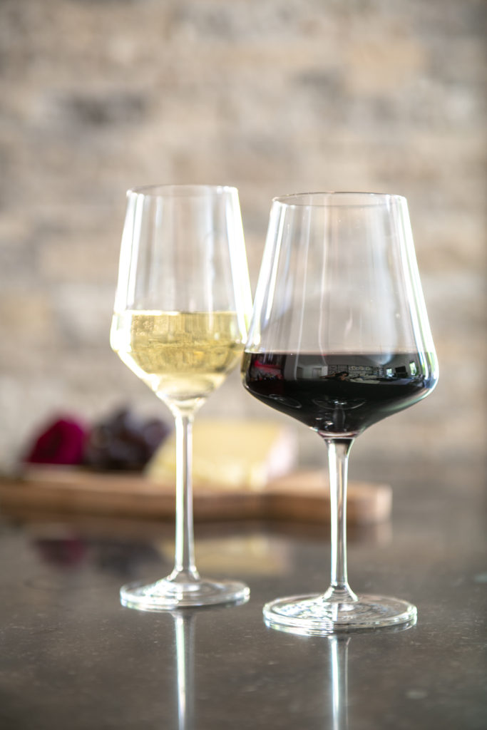 Red and White Wine Glasses