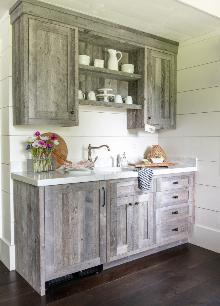 reclaimed barn wood kitchen cabinets