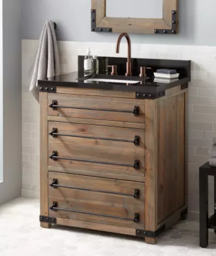 Modern farmhouse bath cabinet