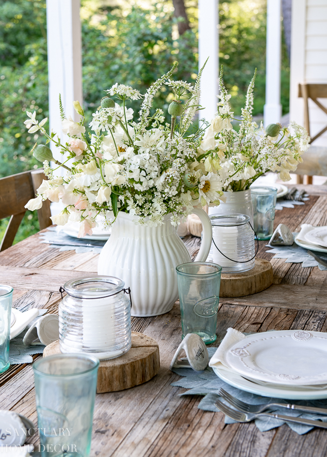 backyard table set up