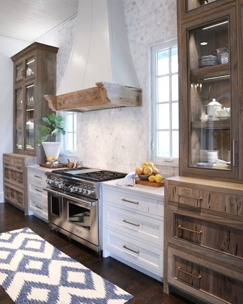 Modern Farmhouse Kitchen with reclaimed wood cabinets