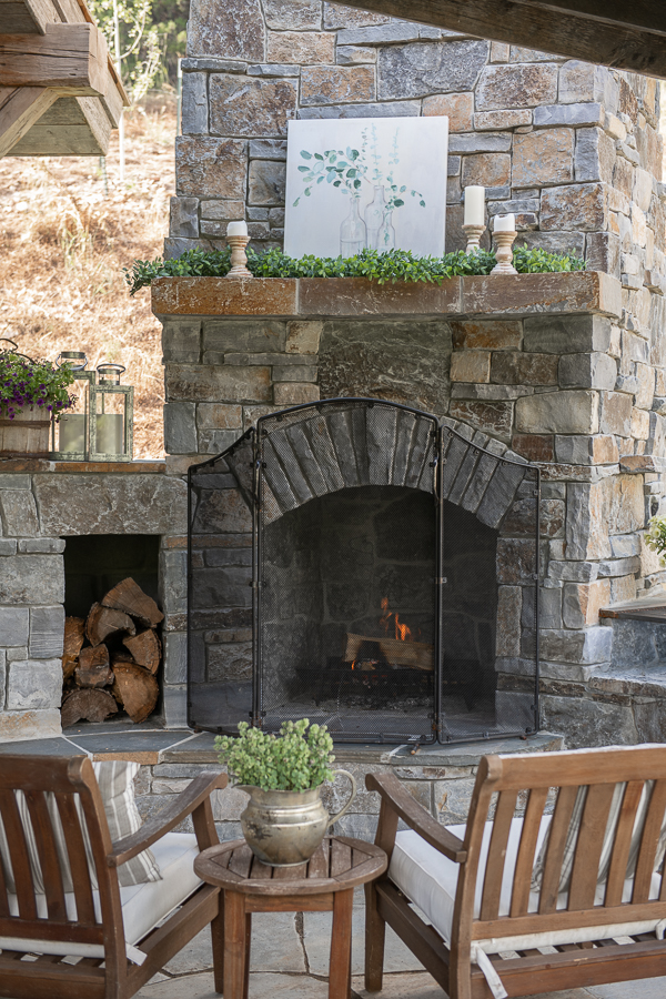 Outdoor Stone Fireplace Inspo