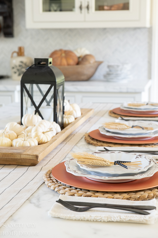 How To Set a Thanksgiving Table in Warm Fall Colors - Sanctuary Home Decor