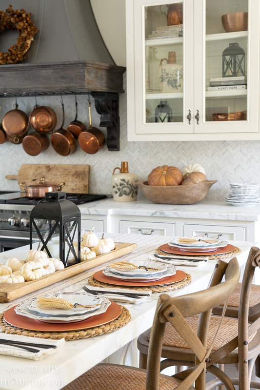 How To Set a Thanksgiving Table in Warm Fall Colors - Sanctuary Home Decor