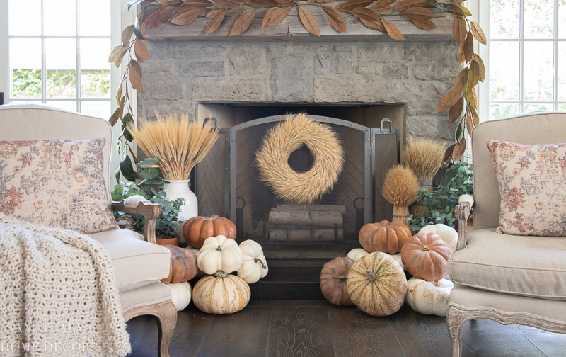 warm and cozy fall home tour-Fireplace decorating ideas