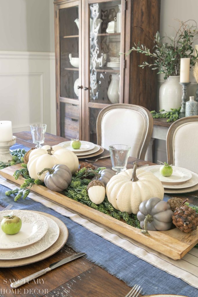 Ideas For Setting A Neutral Fall Table, Fall Dining Table Centerpiece Ideas