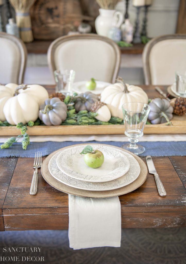 Neutral Fall Alfresco Dining Tablescape - Home with Holliday