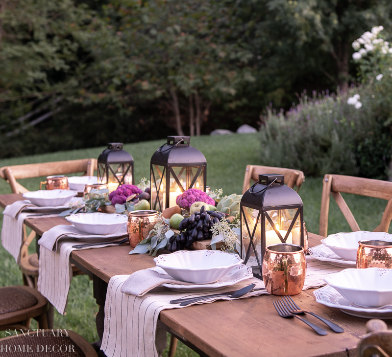 How To Set a Thanksgiving Table in Warm Fall Colors - Sanctuary Home Decor