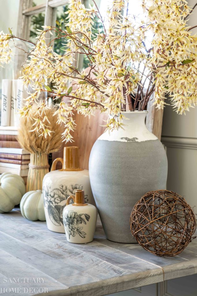 Decorative Vases and Branches, Elegant Room Decorating Ideas