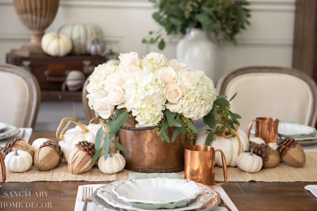 How To Set a Thanksgiving Table in Warm Fall Colors - Sanctuary Home Decor