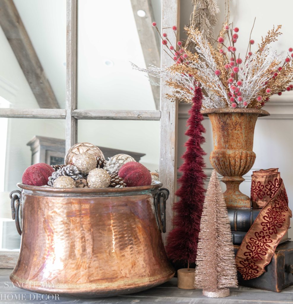 Christmas Decorating Ideas in Copper + Burgundy - Sanctuary Home Decor