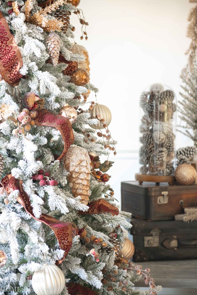 burgundy and silver christmas tree