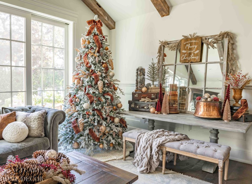 Christmas Decorating Ideas In Copper Burdy Sanctuary Home Decor - Home And Gardens Christmas Decorating Ideas