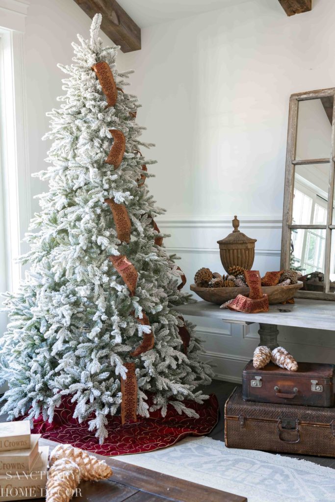 How To Put Ribbon on a Christmas Tree - Upright and Caffeinated