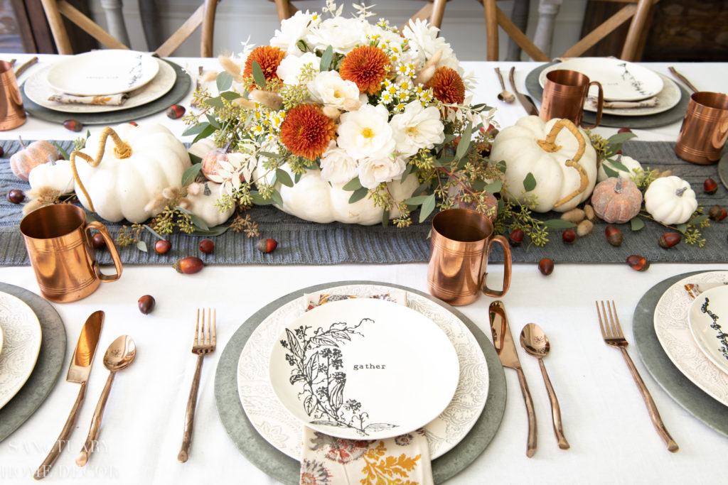 How To Set a Thanksgiving Table in Warm Fall Colors - Sanctuary