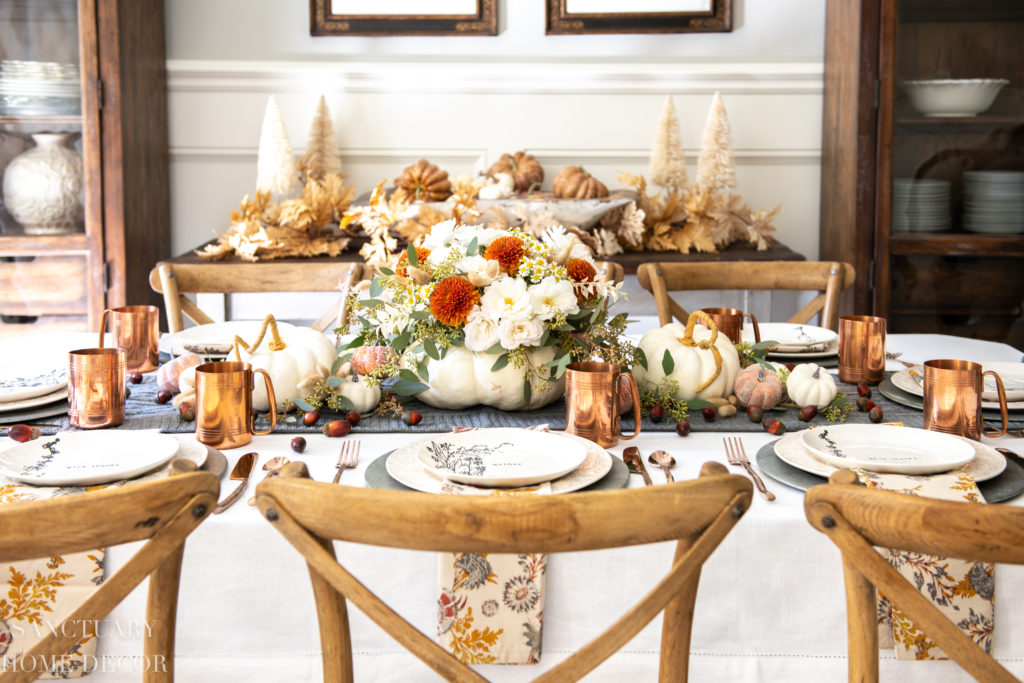 How To Set a Thanksgiving Table in Warm Fall Colors - Sanctuary