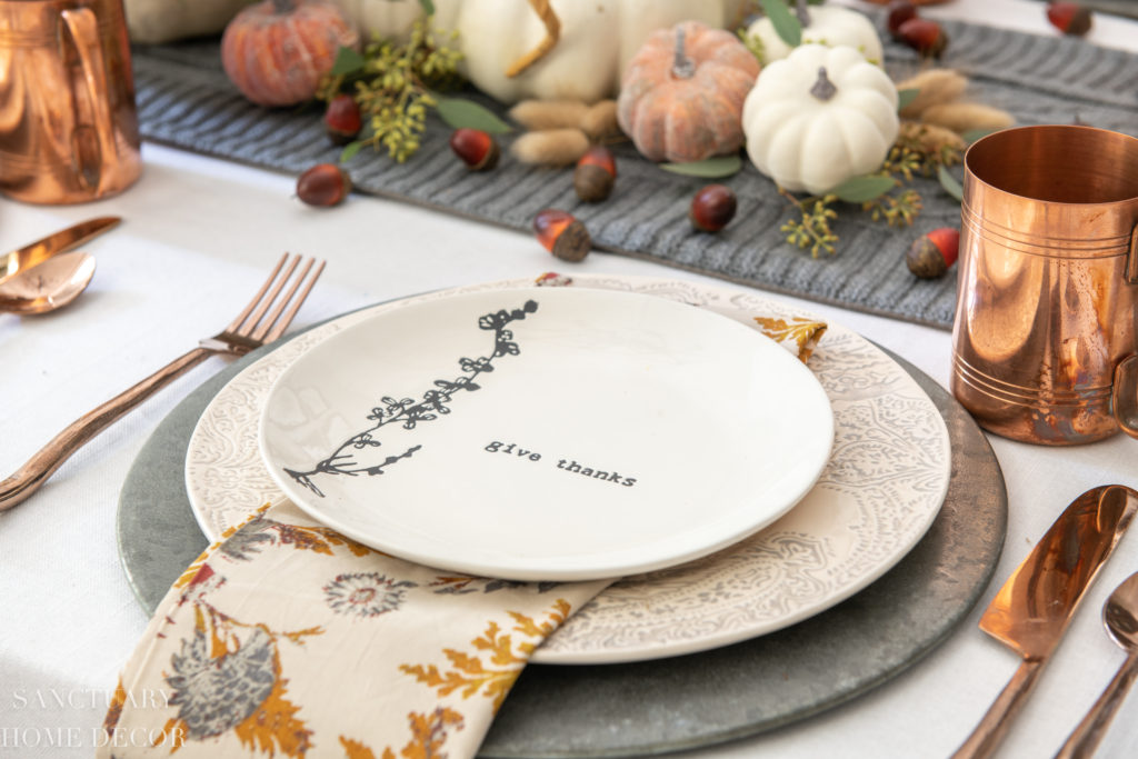 How To Set a Thanksgiving Table in Warm Fall Colors - Sanctuary