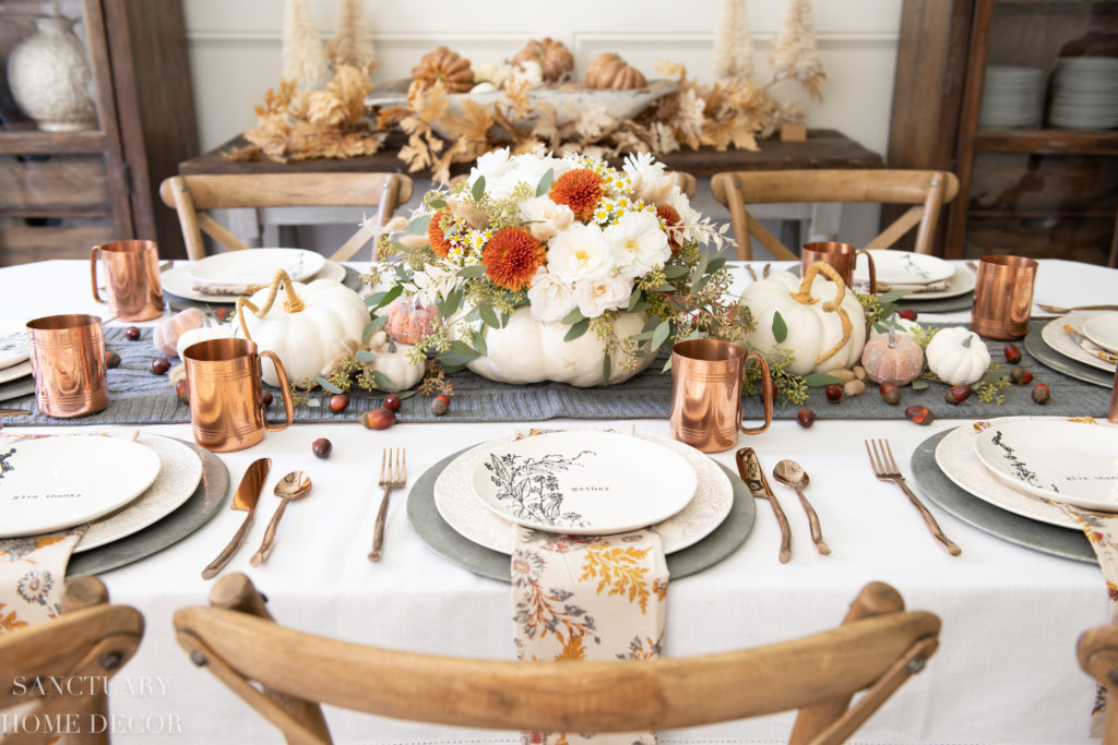 How To Set a Thanksgiving Table in Warm Fall Colors - Sanctuary