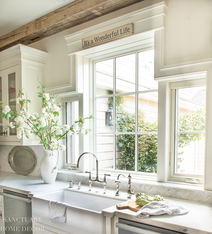 kitchen window with farmhouse sink