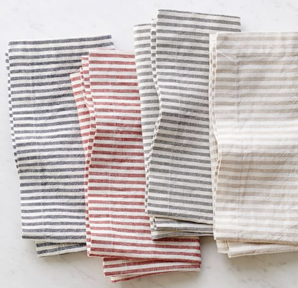 striped napkins