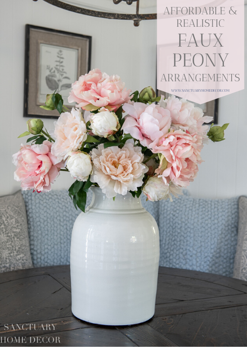 Faux peony arrangements