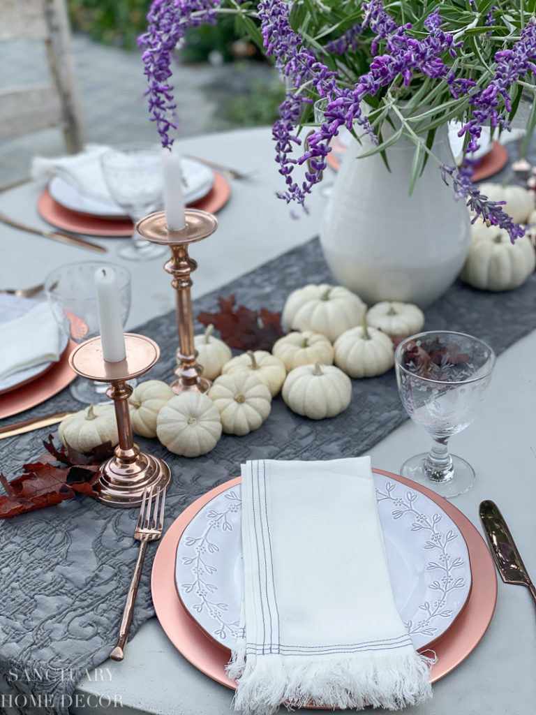 How To Set a Thanksgiving Table in Warm Fall Colors - Sanctuary Home Decor