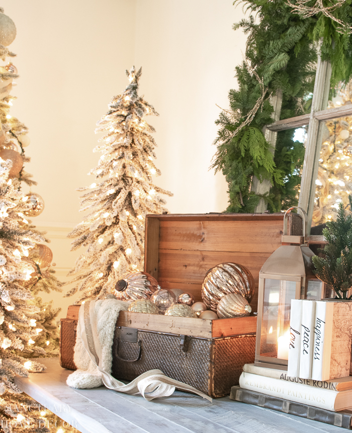 How-to Style a Gold & Neutral Flocked Christmas Tree - SBK Living