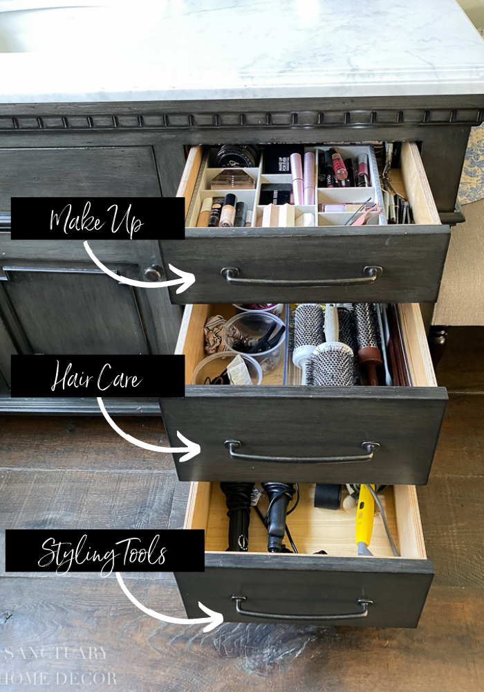 Organized Bathroom Drawers - Drawer Organizing Blog Hop