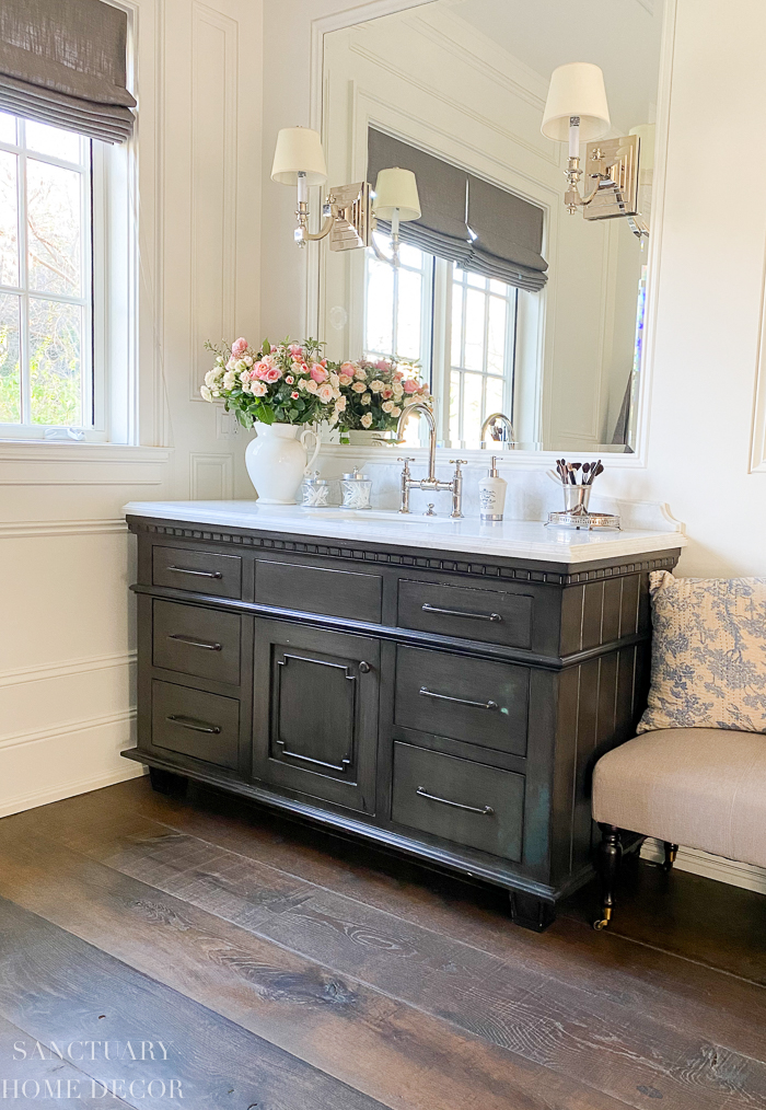 Clear Containers for Bathroom Organization - Blushing Bungalow