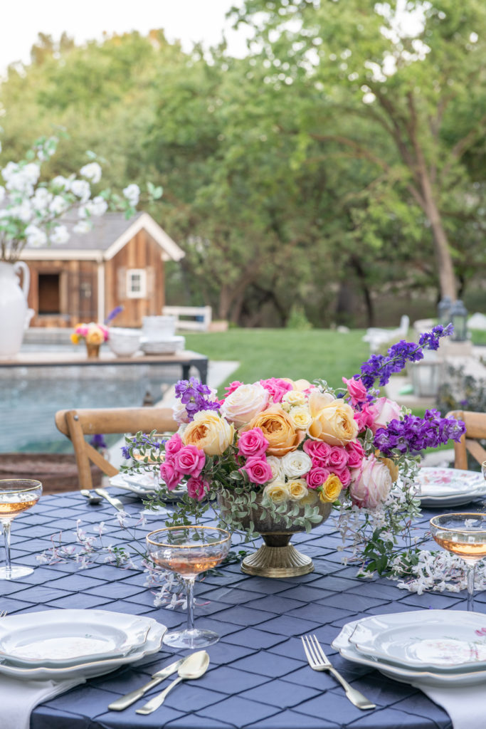 Mother's Day Brunch Table Setting Ideas + Lavender Centerpiece