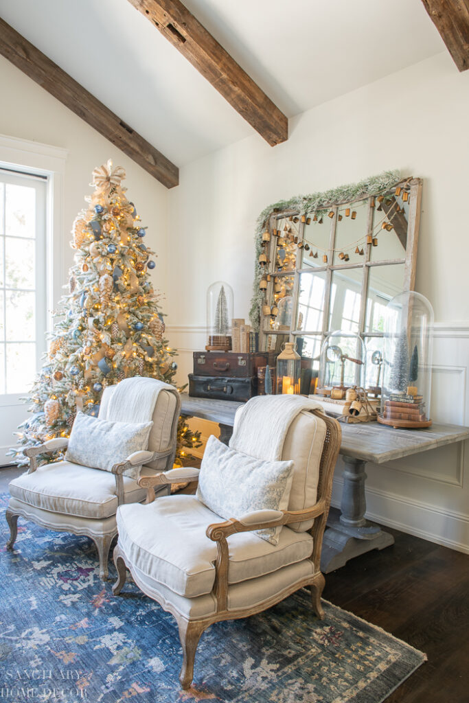 How to Decorate With Gold and Blue for Christmas - Sanctuary Home Decor