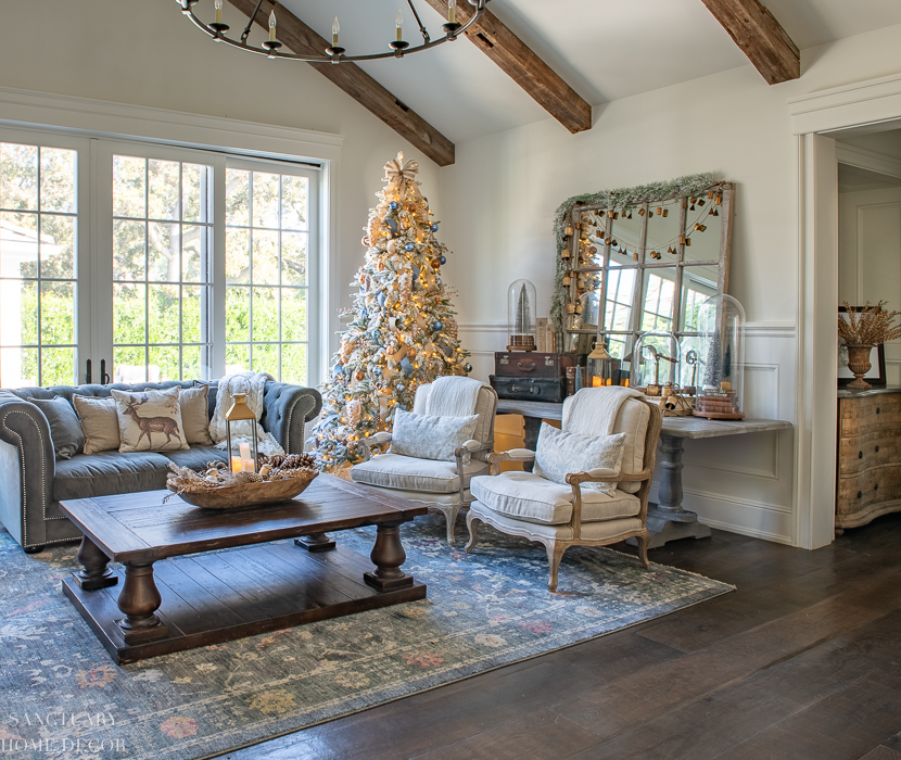 How to Decorate With Gold and Blue for Christmas - Sanctuary Home